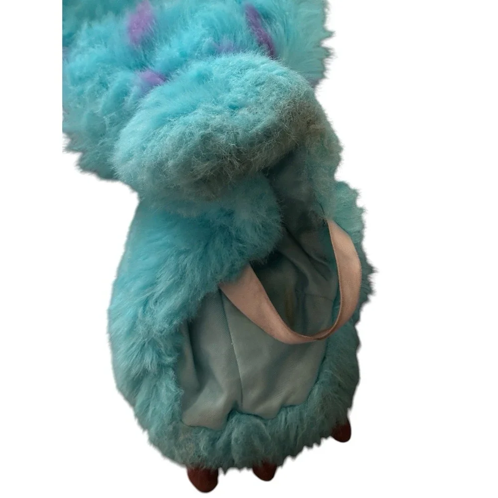 Disney Monsters Inc Sulley Costume Kids Sz 8-10 Plush Hooded Furry Jumpsuit READ